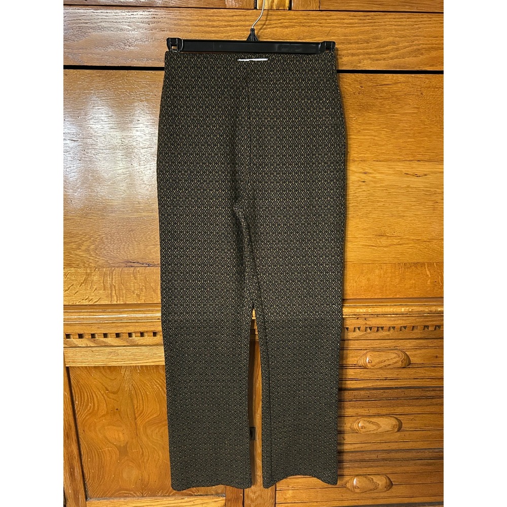Urban Outfitters Whimsigoth XS Black Gold Geometric Diamond Knit High Rise Pants